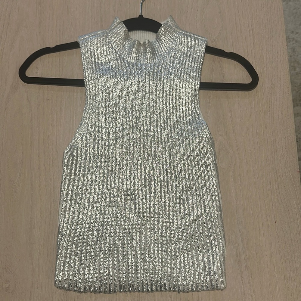 Silver Metallic Top